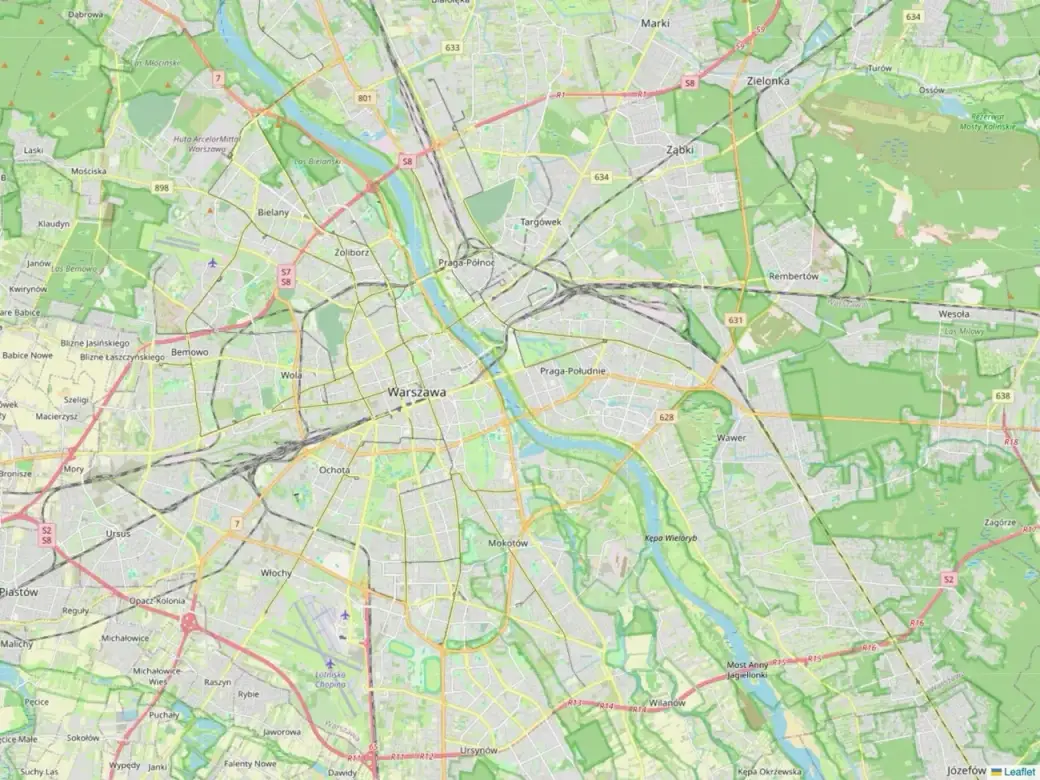 Obszar obsługi — Warszawa i okolice